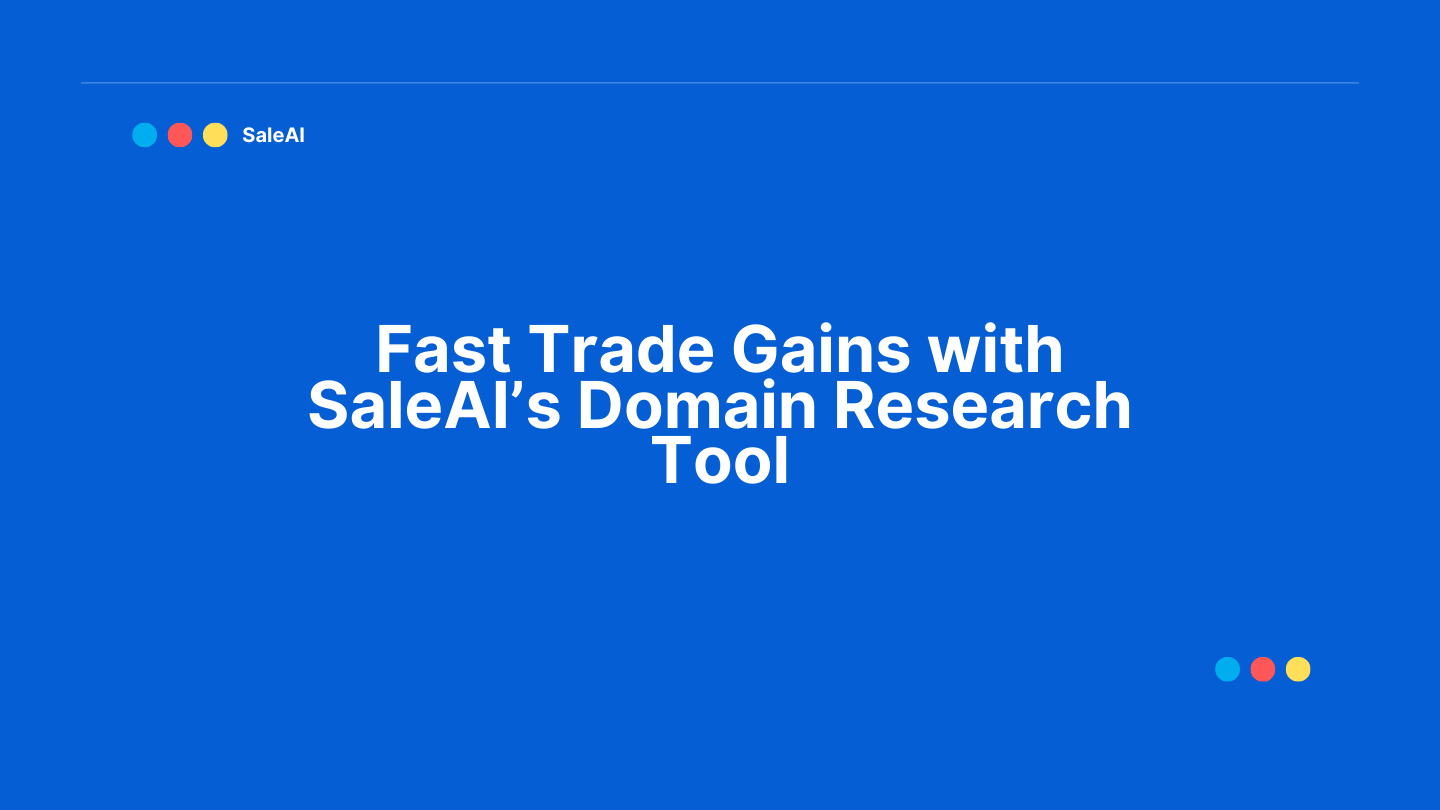 أداة البحث في المجال: SaleAI Quick Gains