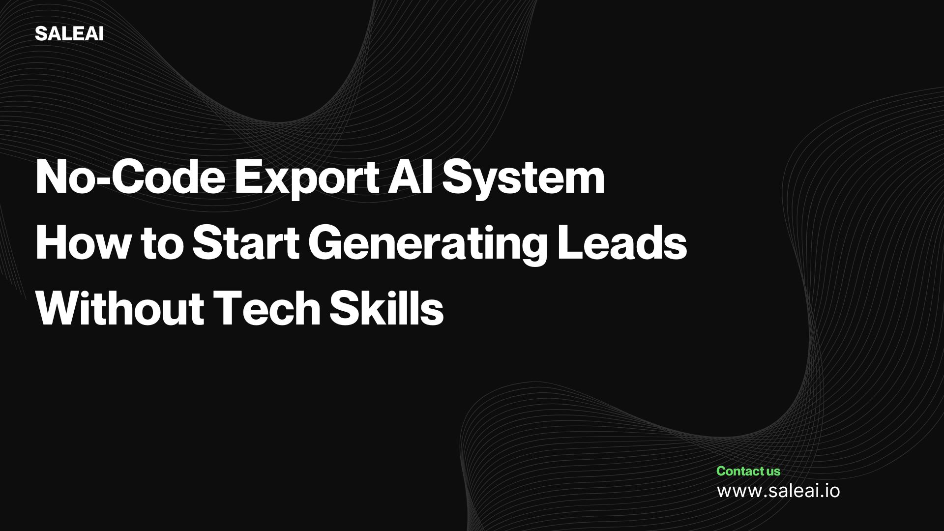 No-code AI export lead generation dashboard by SaleAI